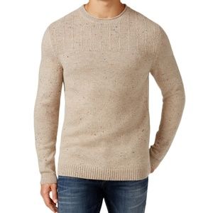 Men's Dual-Textured Knit Pullover Sweater